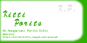 kitti porits business card